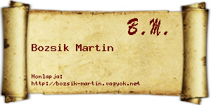 Bozsik Martin névjegykártya